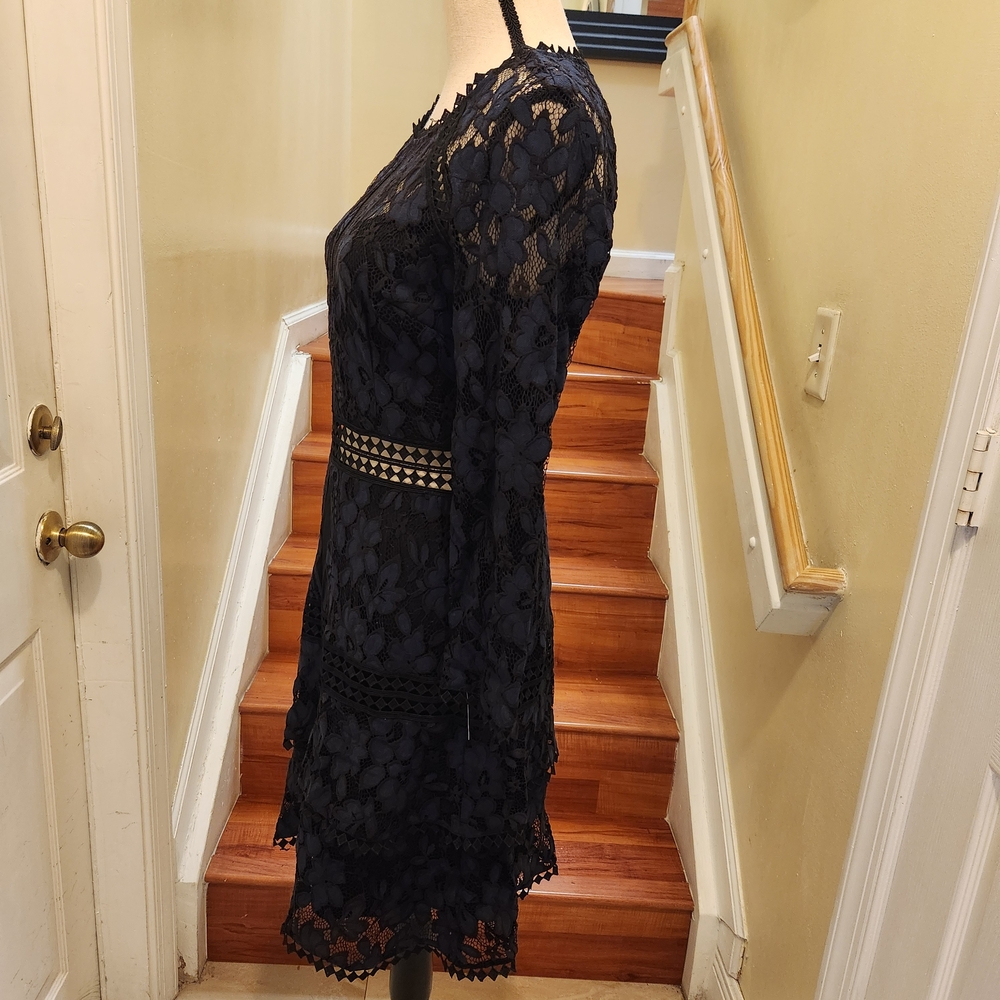 RACHEL Rachel Roy Navy Lace Long Sleeve Dress - Picture 3 of 12